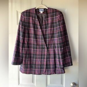 Pendleton vintage 80’s 90’s navy/pink wool tweed blazer size 10